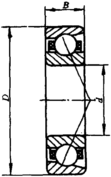 2.70000AC型α=25°的角接觸球軸承(GB/T 292—1994)